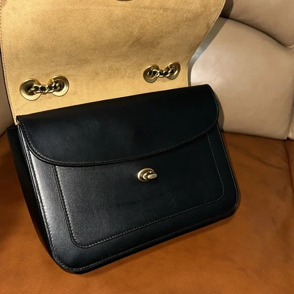 🔥🔥🔥Coach Black Leather Madison Shoulder Bag Crossbody Bag - Picture 11 of 14